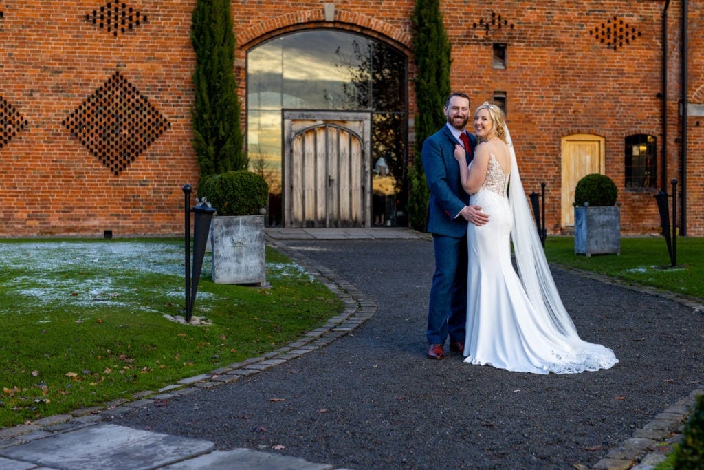 Couple outside Shustoke Barn
