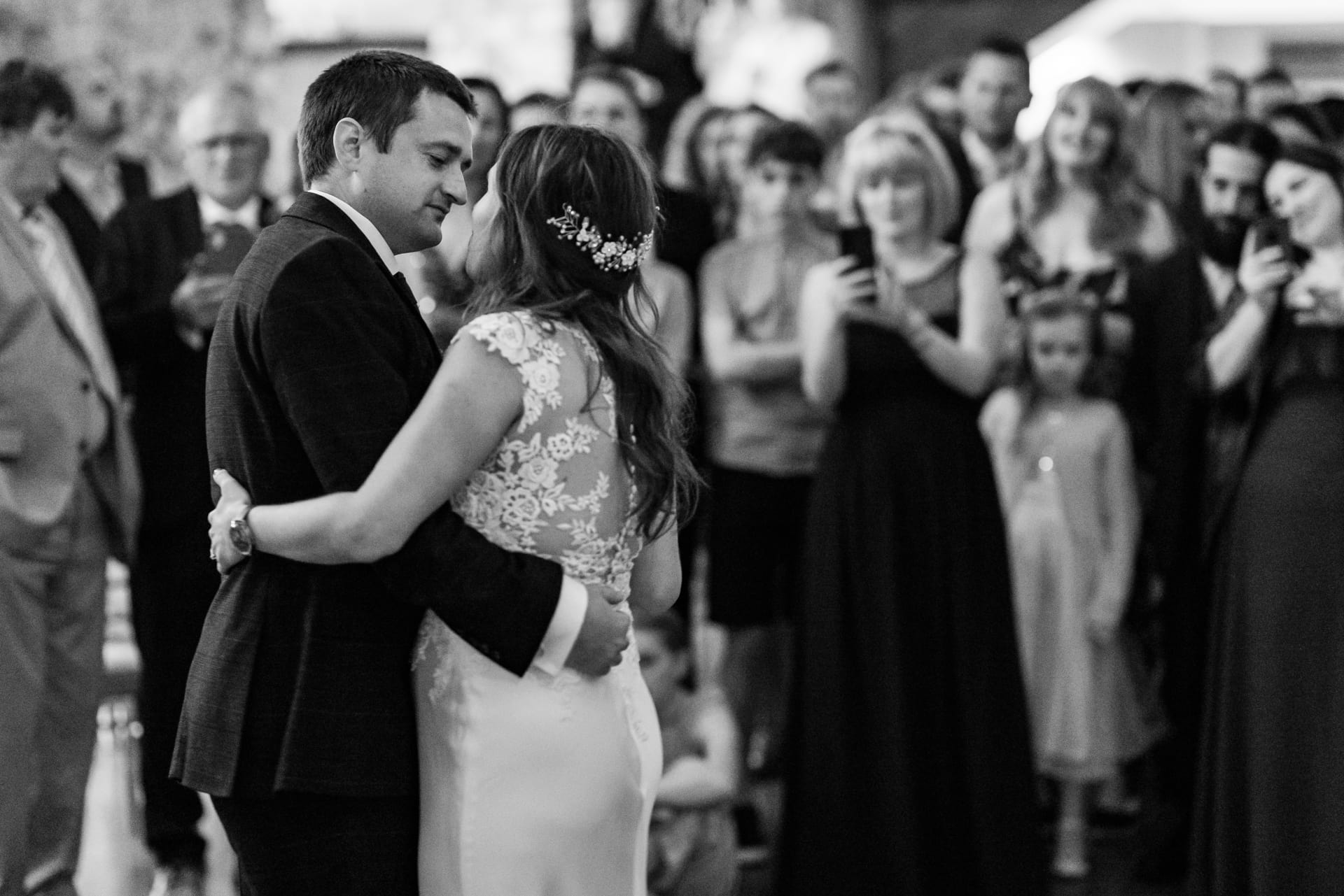 Black and white wedding first dance
