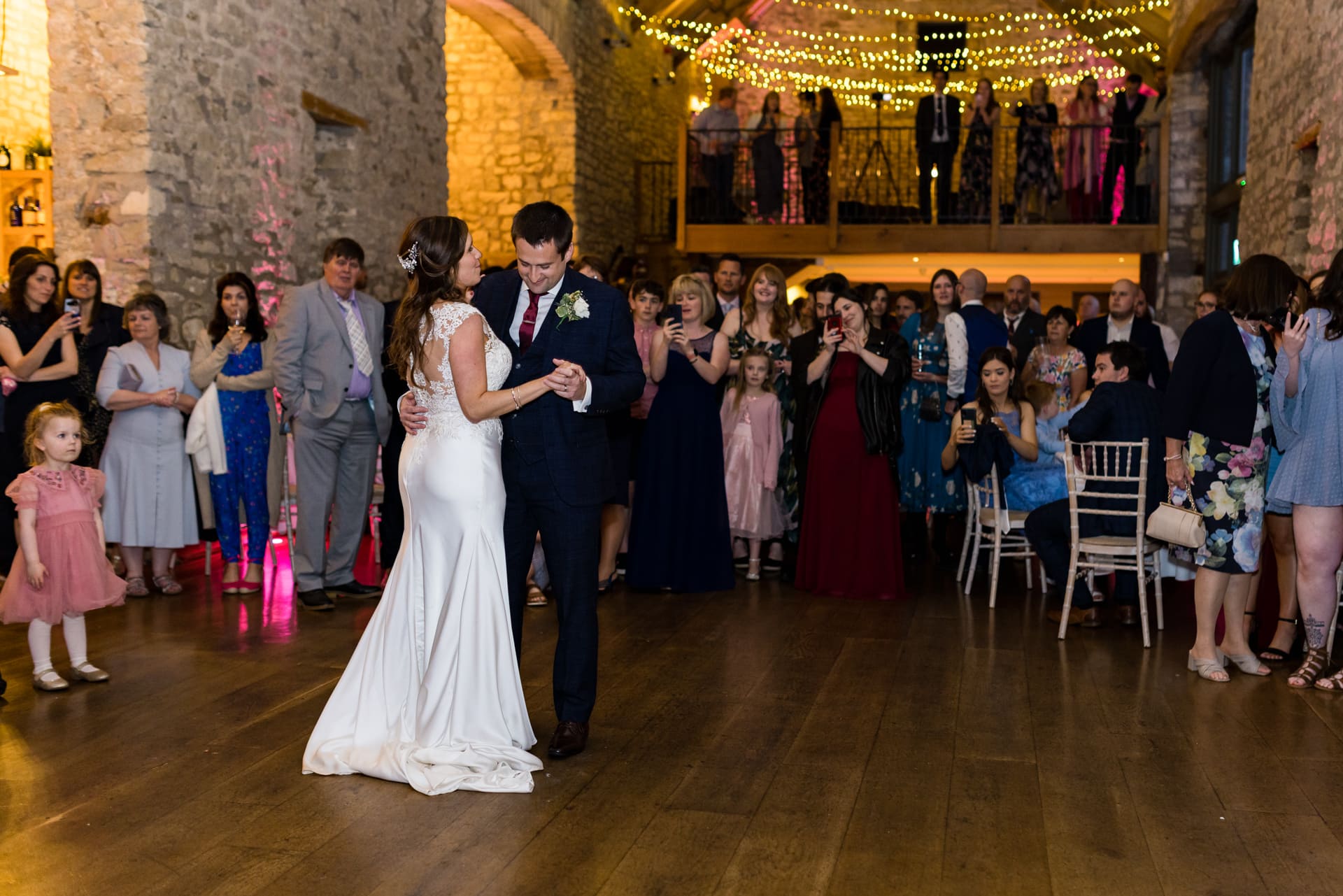 bride and groom first dance at Priston Mill Wedding Venue