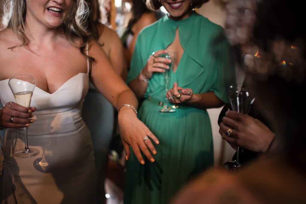 Bride showing her wedding ring