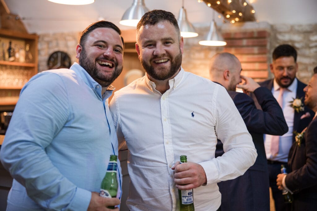 Wedding guests at the bar