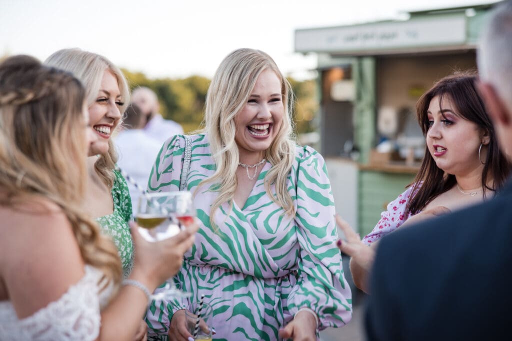 female Wedding guests having fun