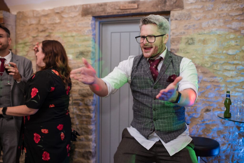 Wedding guest dancing