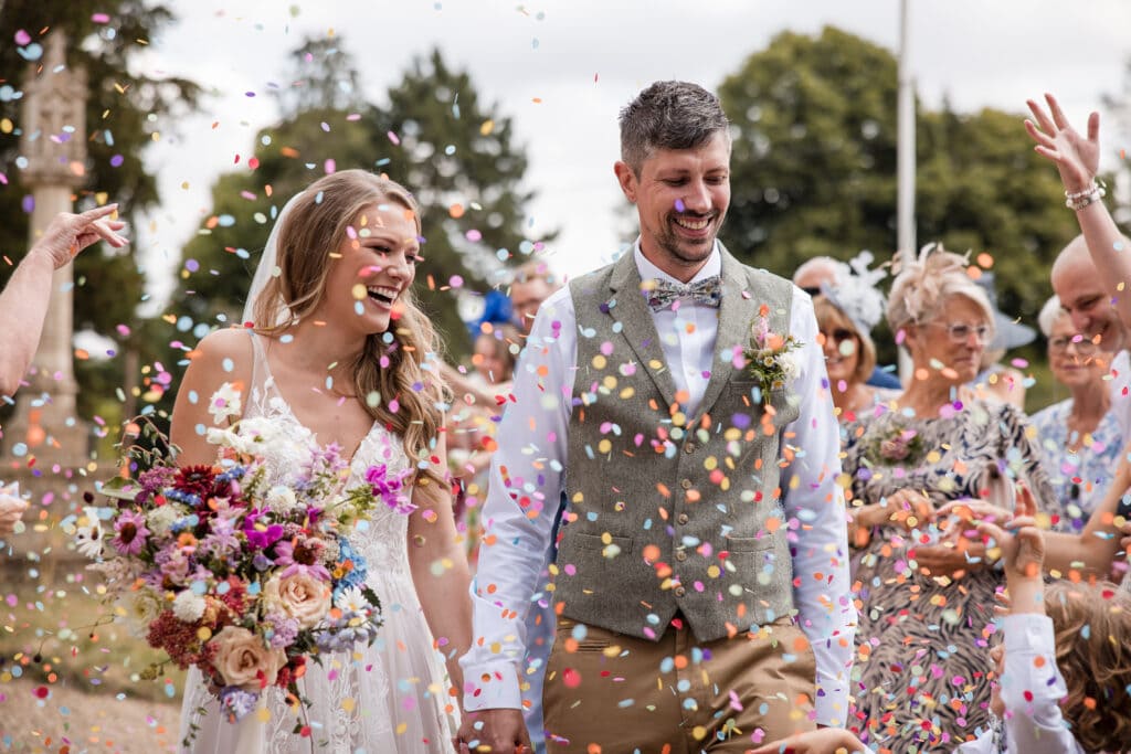 Confetti at the All Saints Church, Sutton Benger