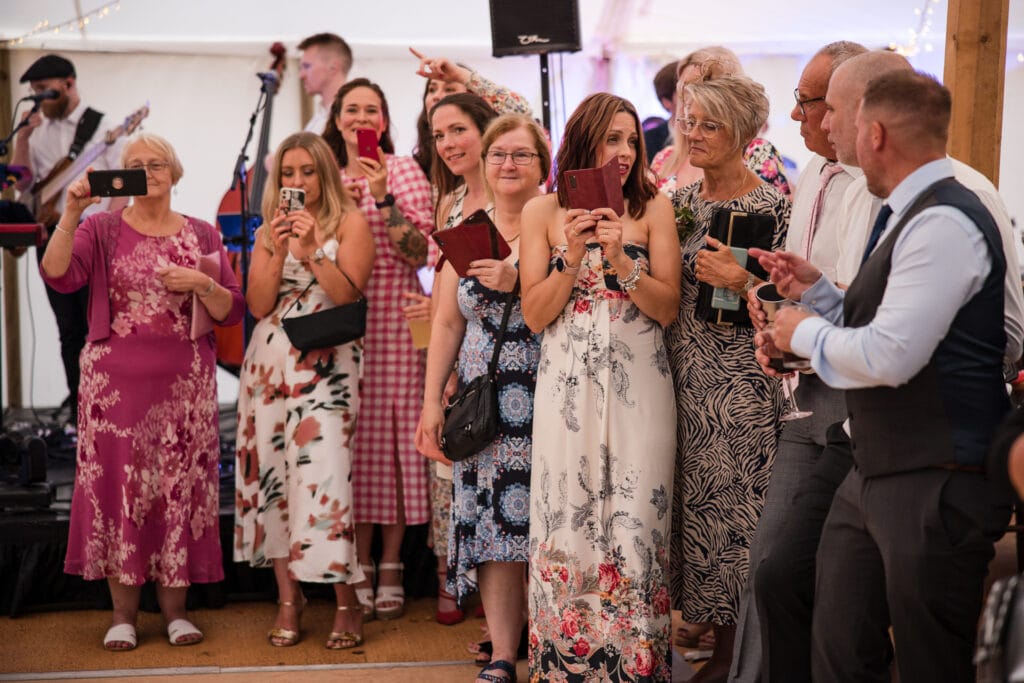 Guests getting ready to watch the first dance