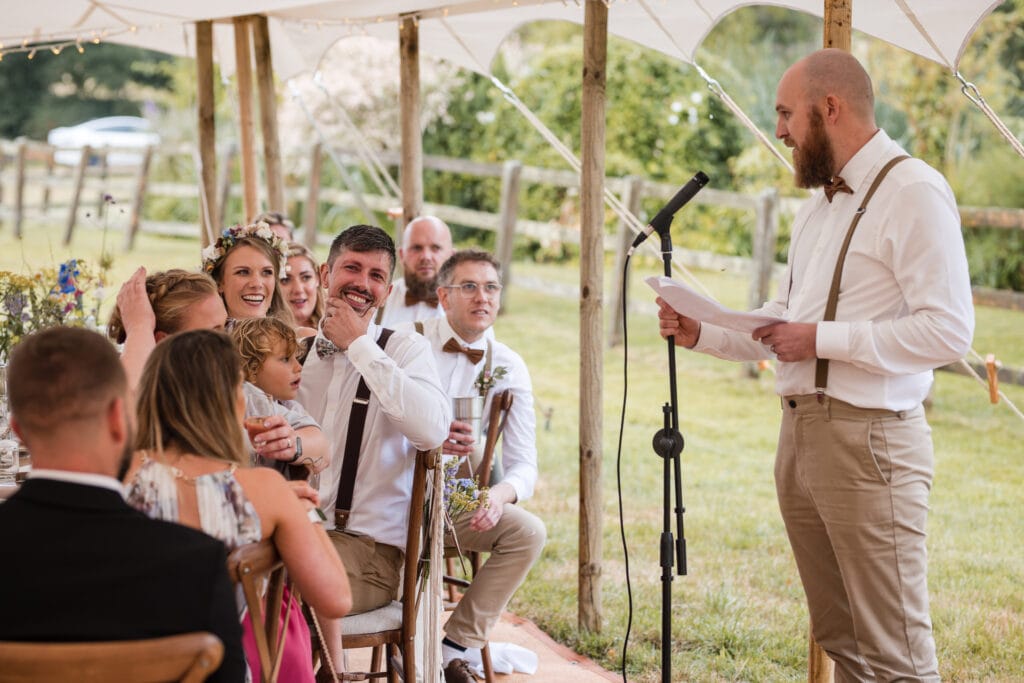 Best man speech at the marquee Wedding