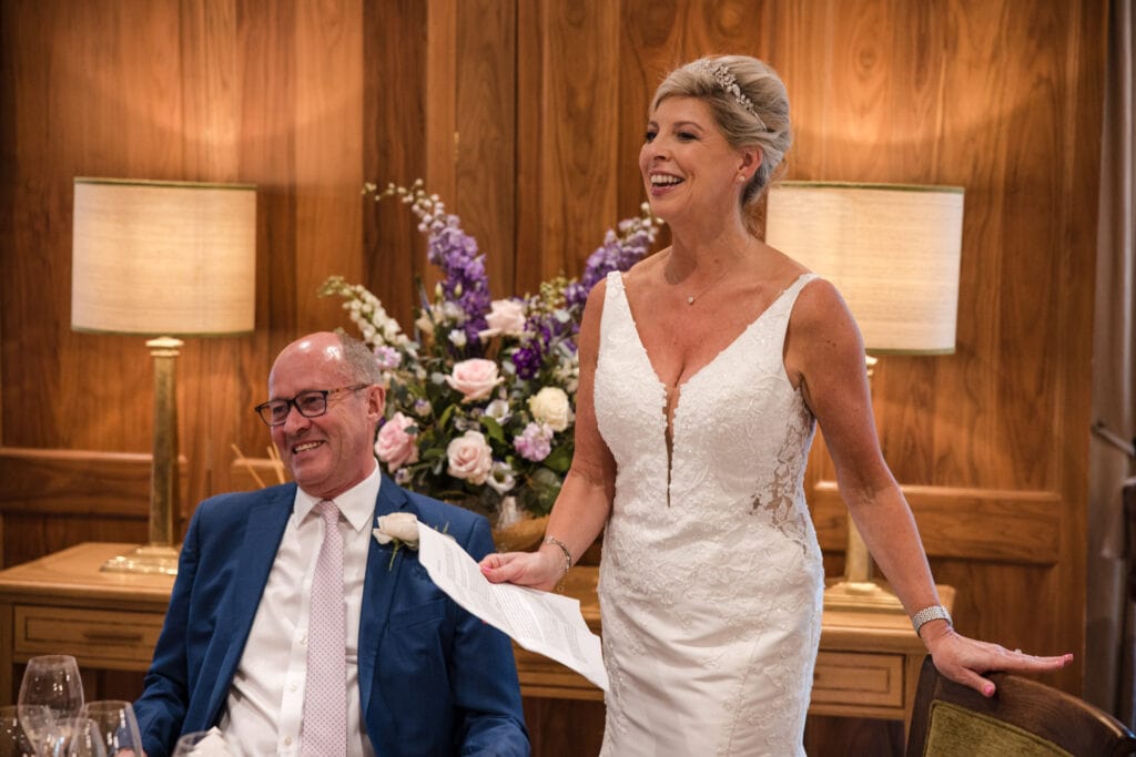 Bride speech at Le Manoir