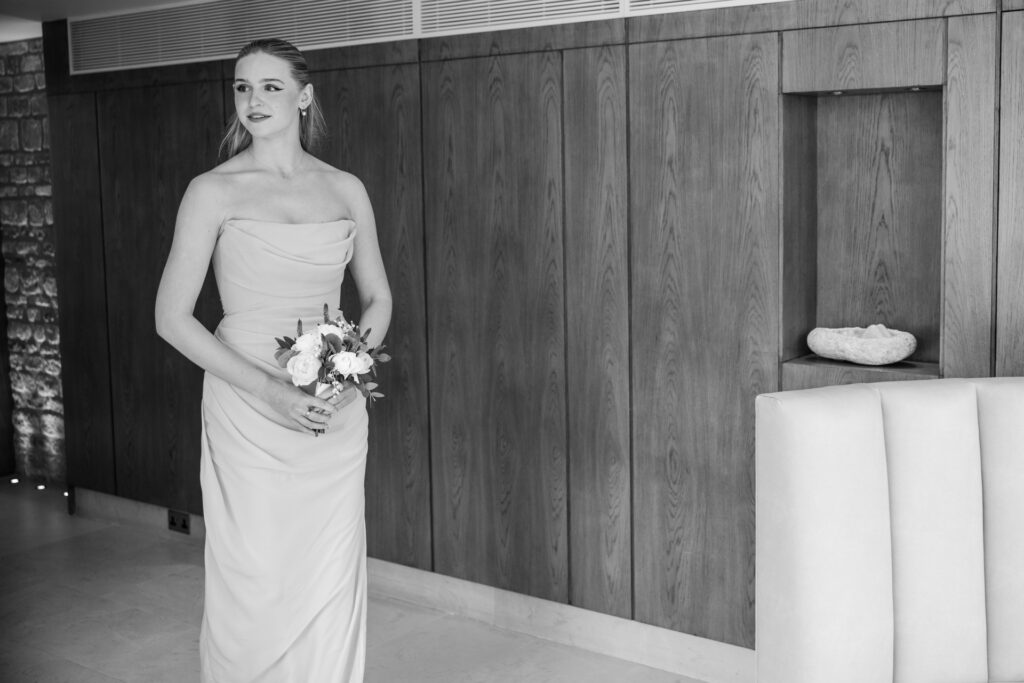 bridesmaid entering the ceremony