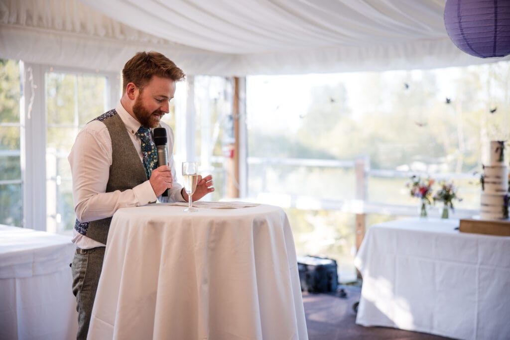 Groom speech at the Cherwell Boathouse