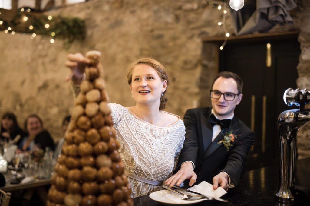 A different take on cutting the wedding cake