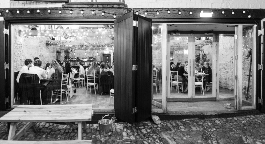 Guests seated at the Crown and Thistle.