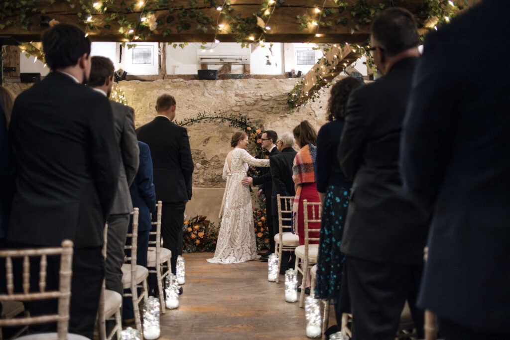 Bride and Groom getting married at the Crown and Thistle.