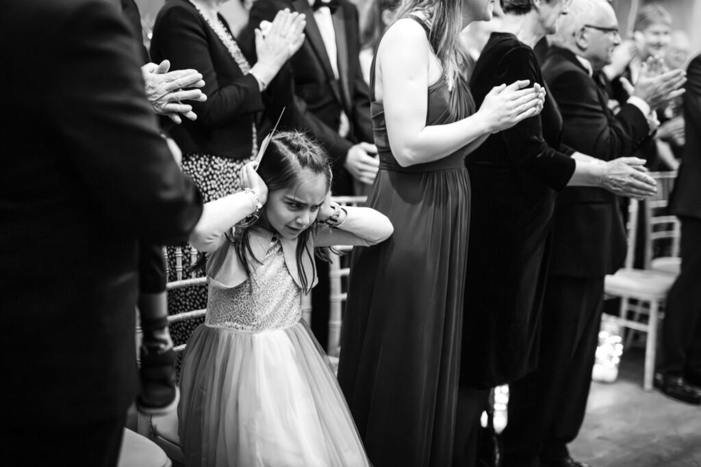 To loud for one little guest during wedding at the Crown and Thistle.