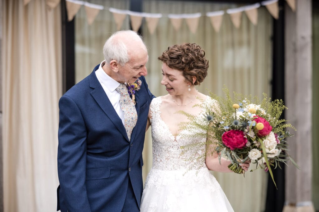 Father of the Bride first look at the Gathering Barn