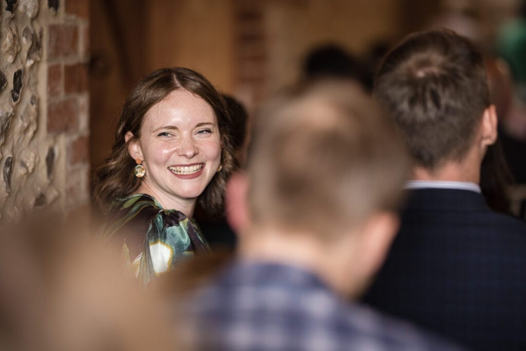 Happy guest at the Gathering Barn