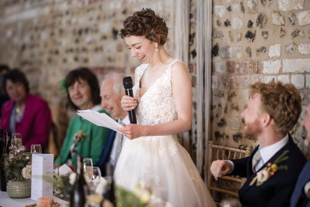 Bride speech at the Gathering Barn