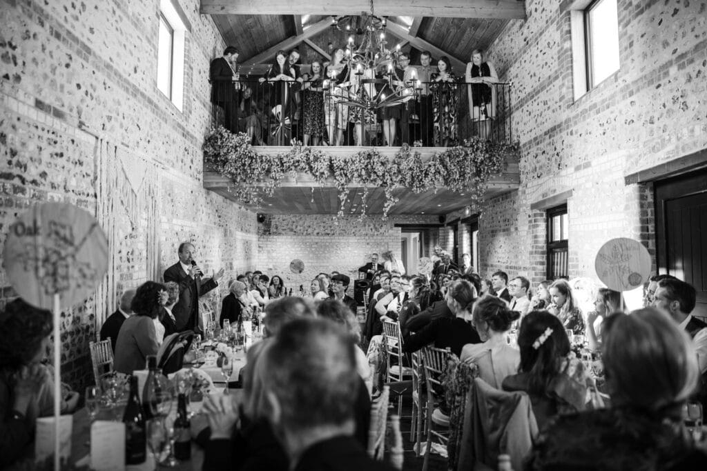 Father of the Groom speak at the Gathering Barn