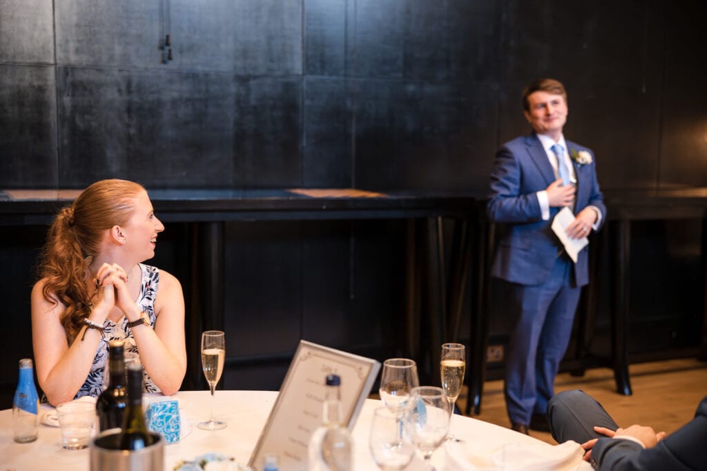 Grooms speak with guest laughing at the Malmaison Oxford
