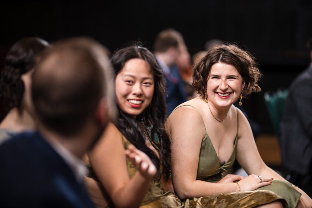 guests waiting for the wedding ceremony to start at the Malmaison Oxford