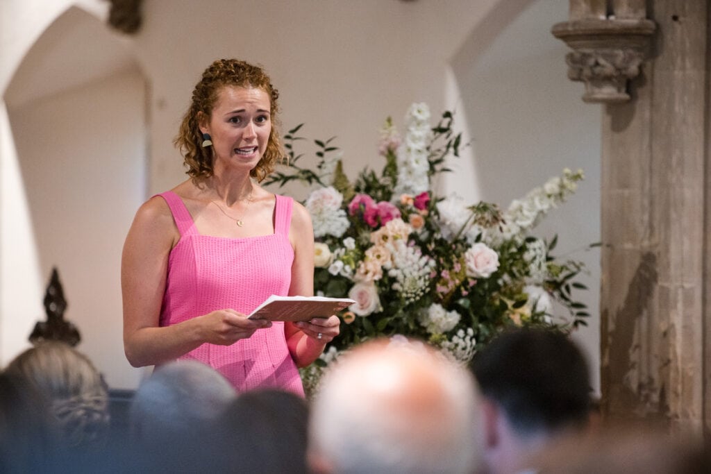 Readings during the Cotswold Sandhurst Wedding