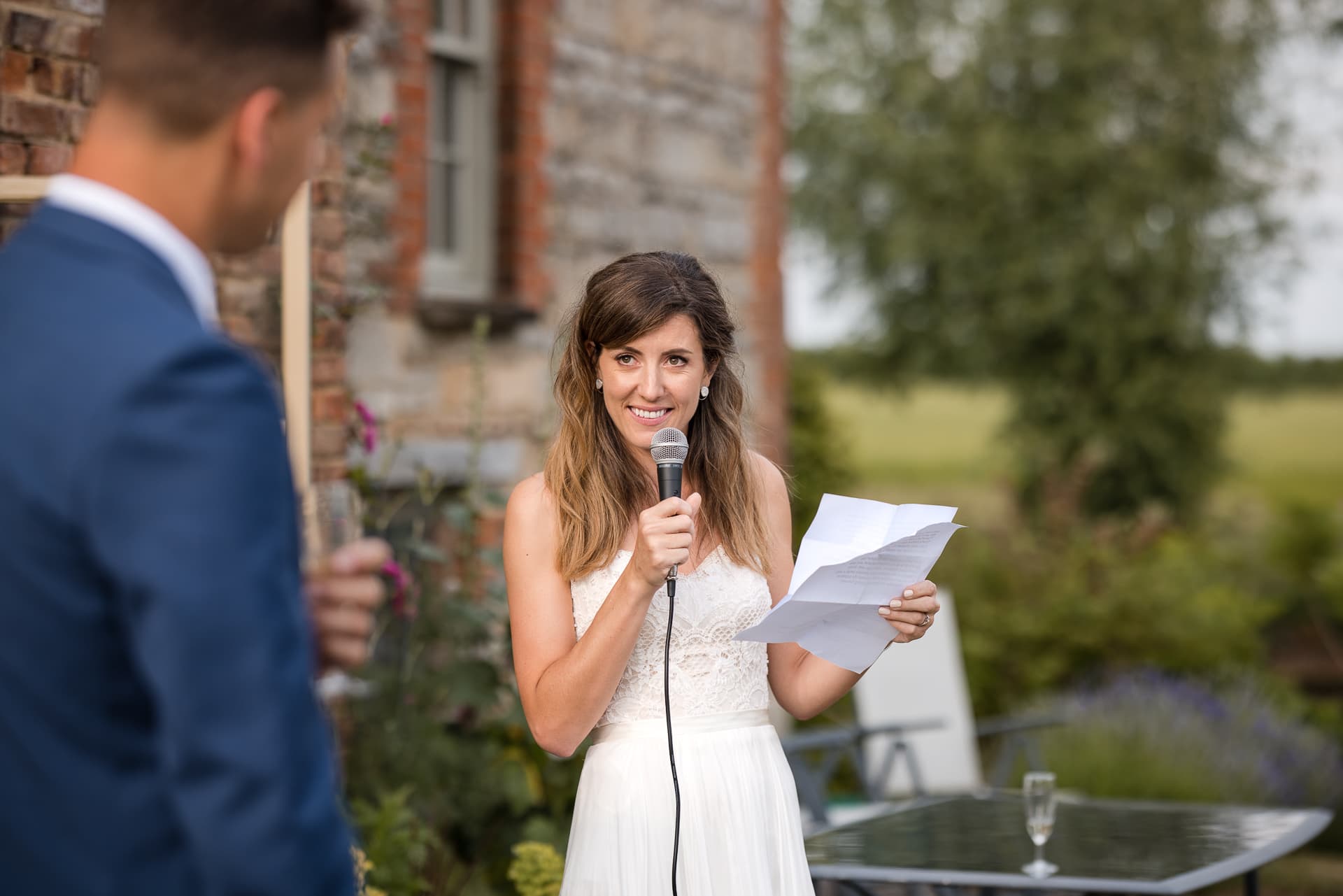 Bride speech at Sandhurst Farm Wedding Reception