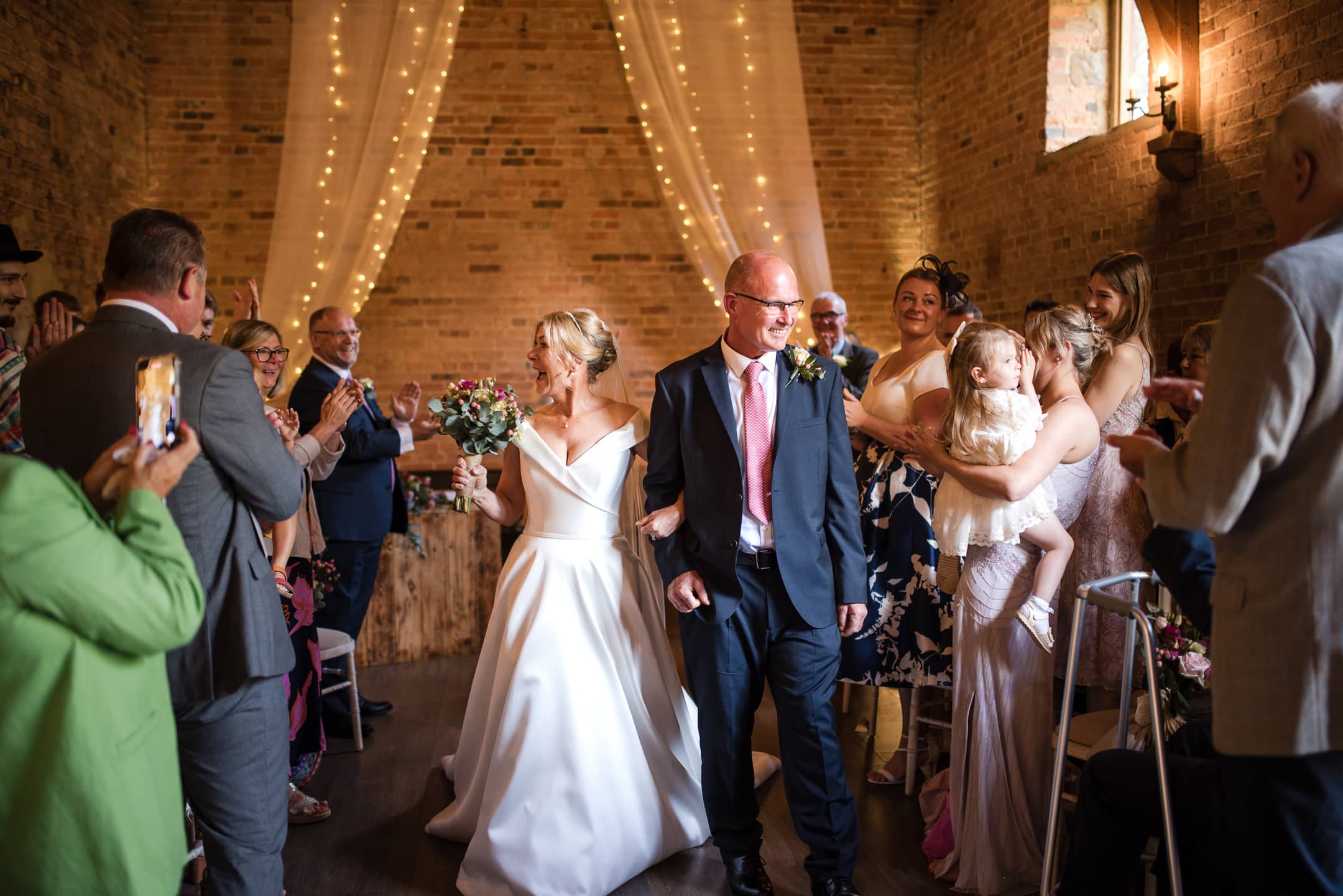 Just married at Dovecote Barn