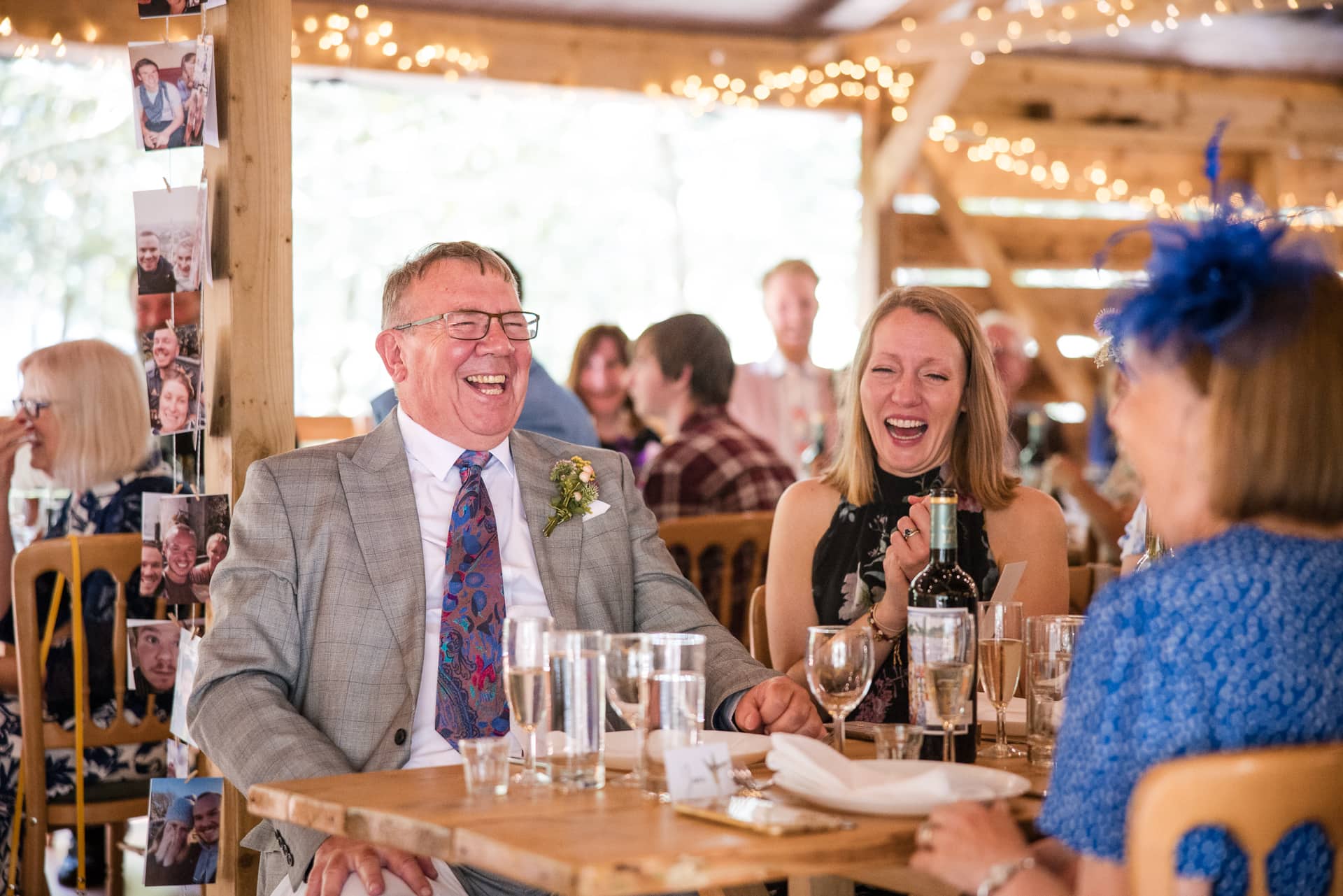 Guests laughing during the speeches
