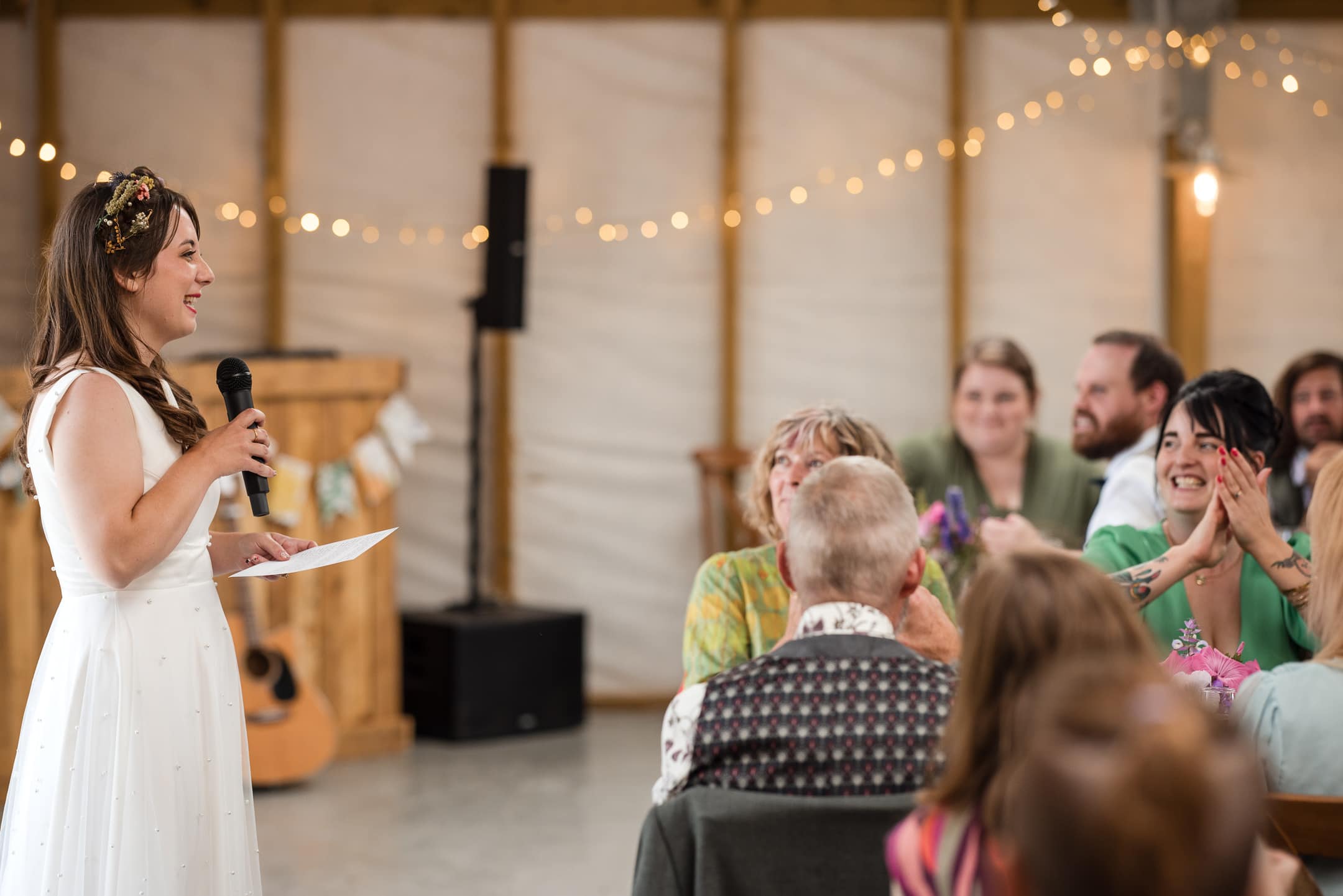 Bridesmaid speech at the Acorn Barn Wedding Venue
