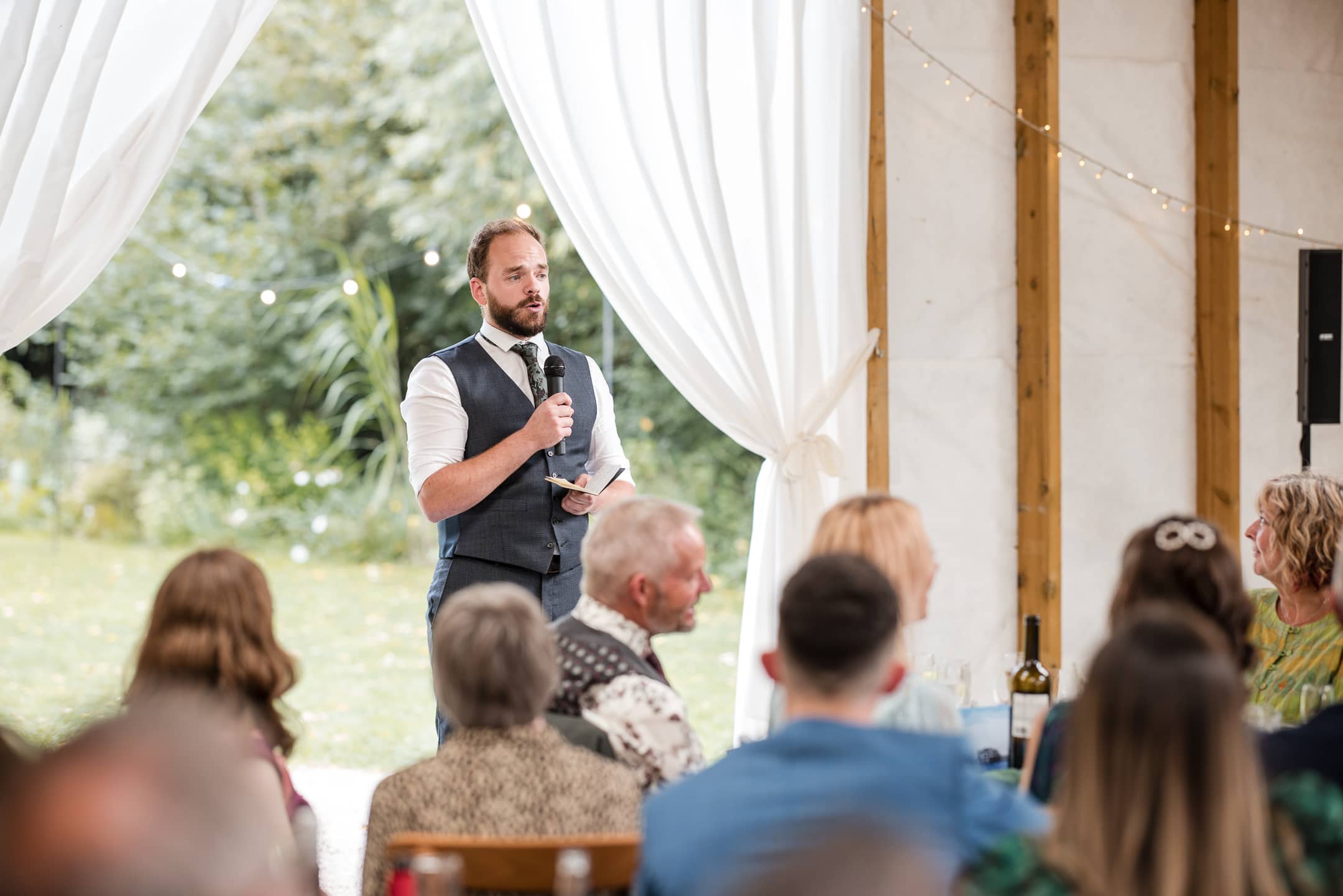 Groomsman speech at the Acorn Barn Wedding Venue
