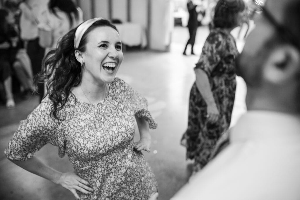 Couple dancing at the Acorn Barn Wedding Venue