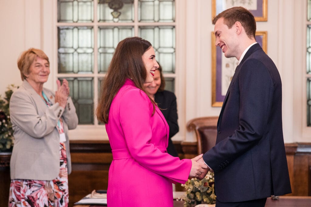 Bride and Groom wedding ceremony at Oxford Registry Office