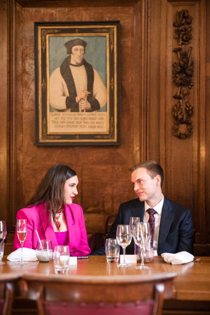 Bride and Groom at Corpus Christi College Oxford Wedding