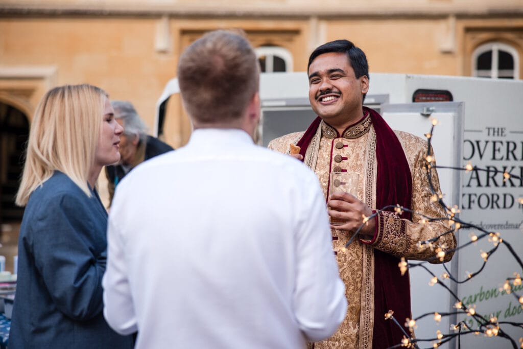 old friends catching up in the Quad