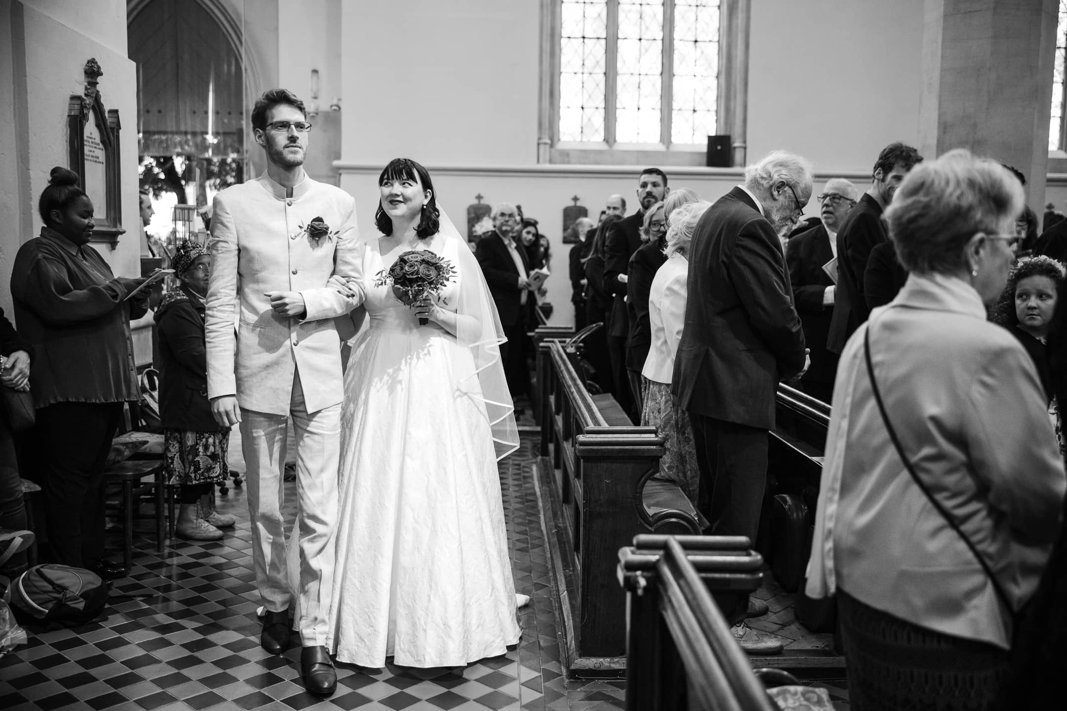 Bride and Groom enter St Mary Magdalen Church Oxford
