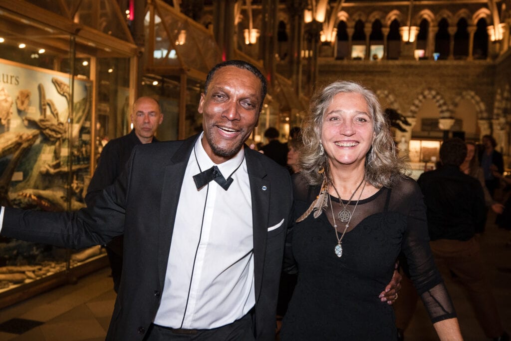 Guests dancing at the Oxford Natural History Museum wedding reception