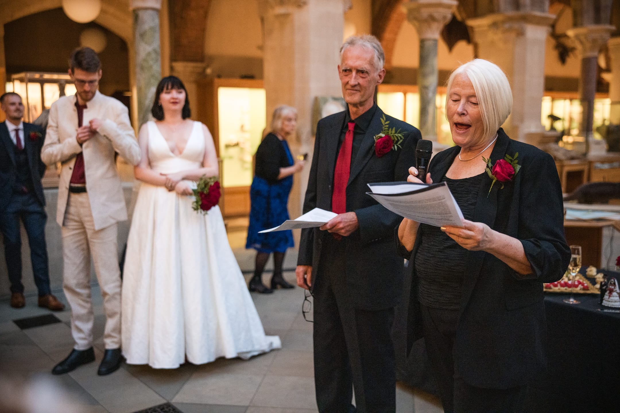 Mother and Father speeches at the Oxford Natural History Museum Wedding
