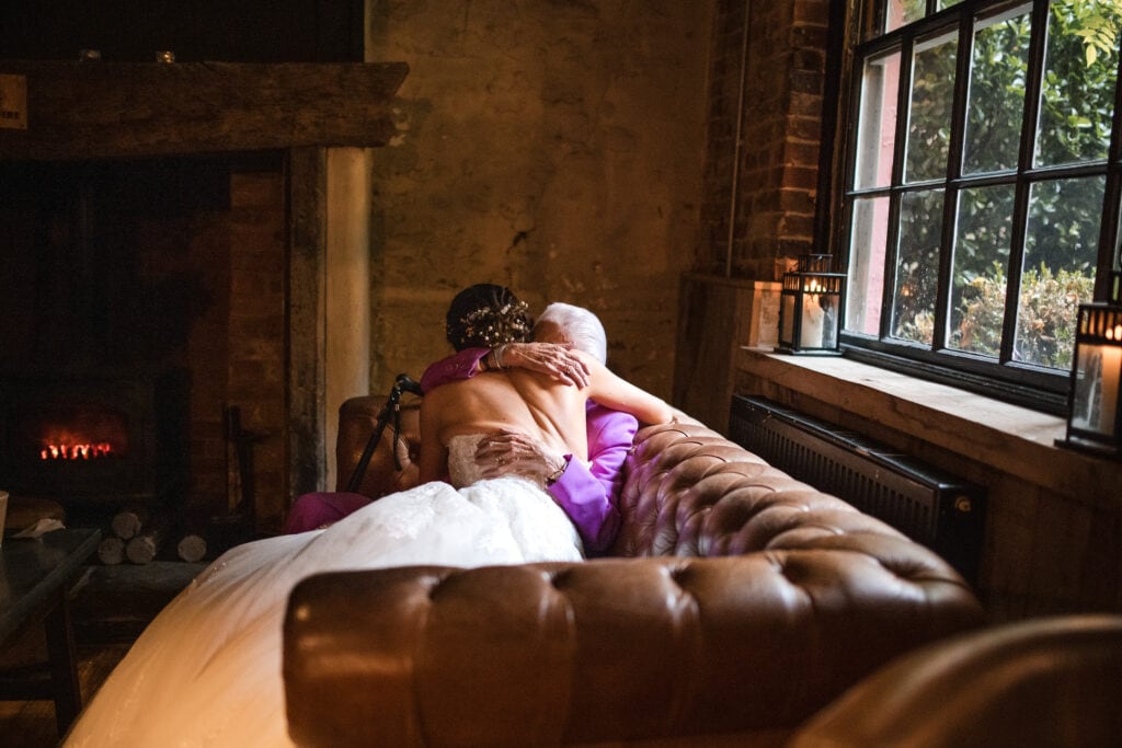 Bride and Grandmother moment at The Crown and Thistle Wedding