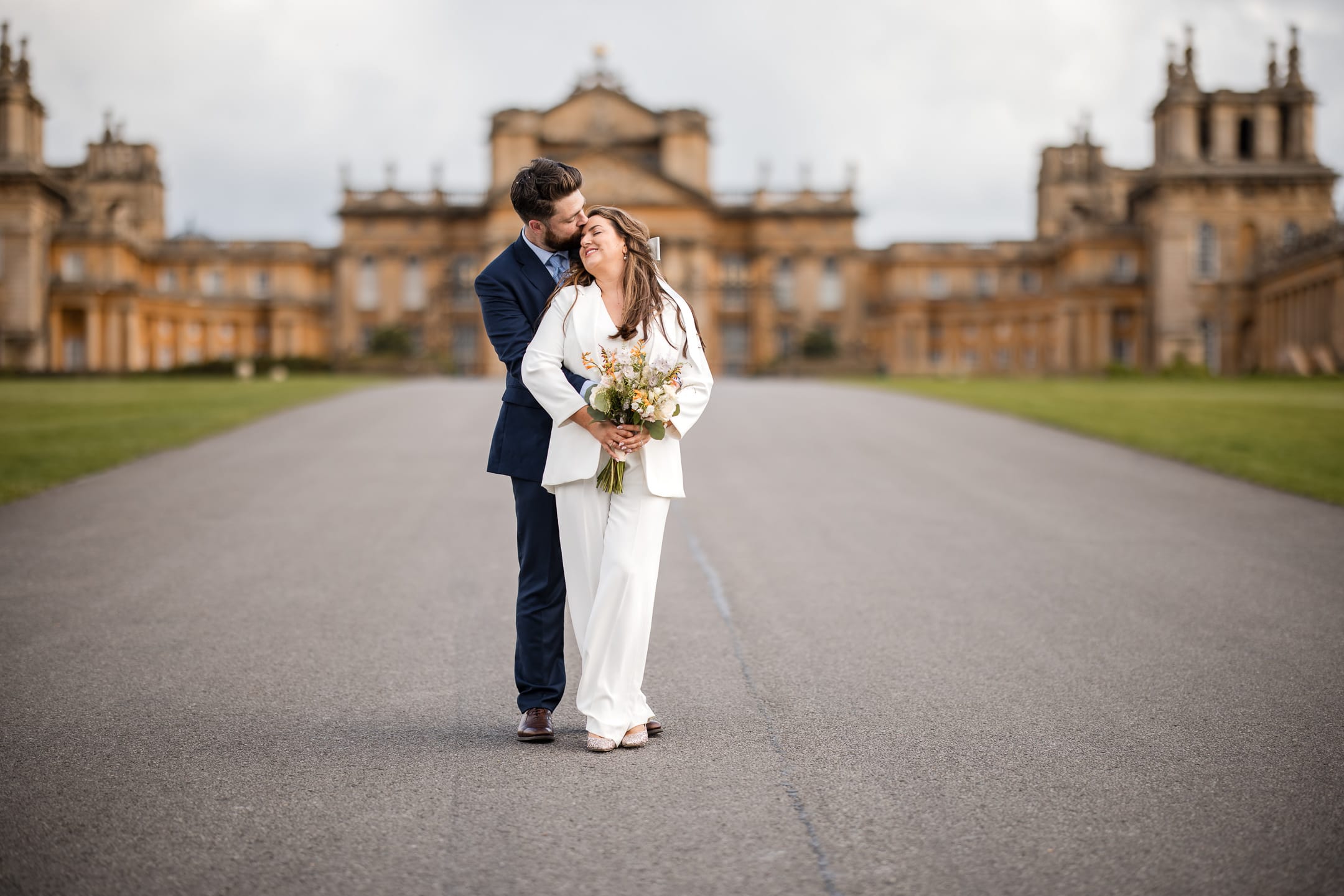 Bride and Groom portrait at Blenheim Palace Woodstock