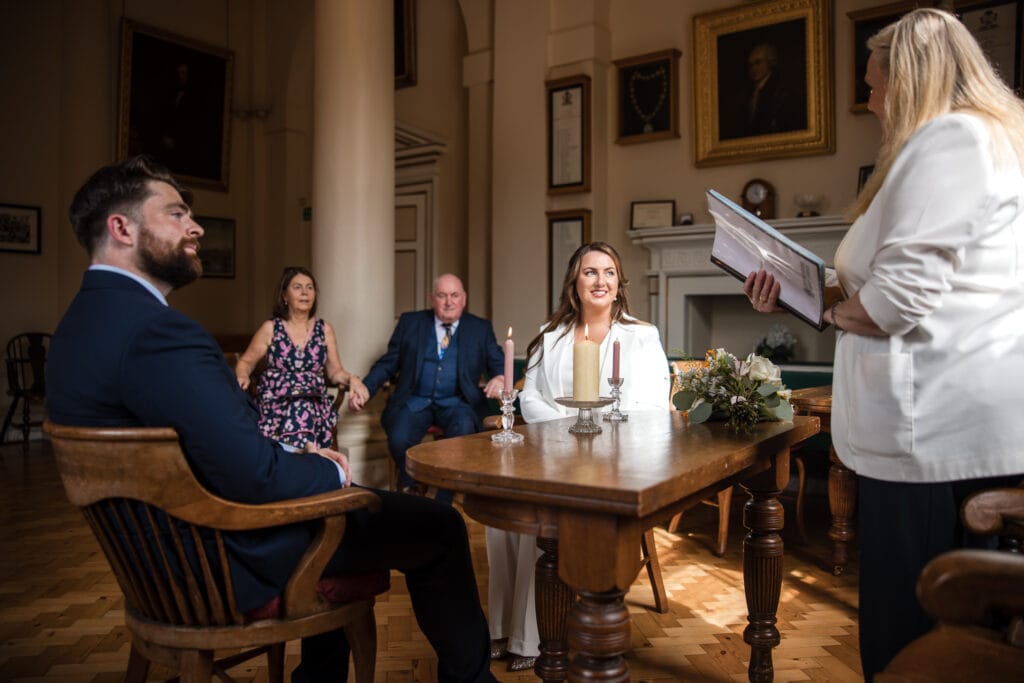 Wedding proceedings at Woodstock Townhall Wedding