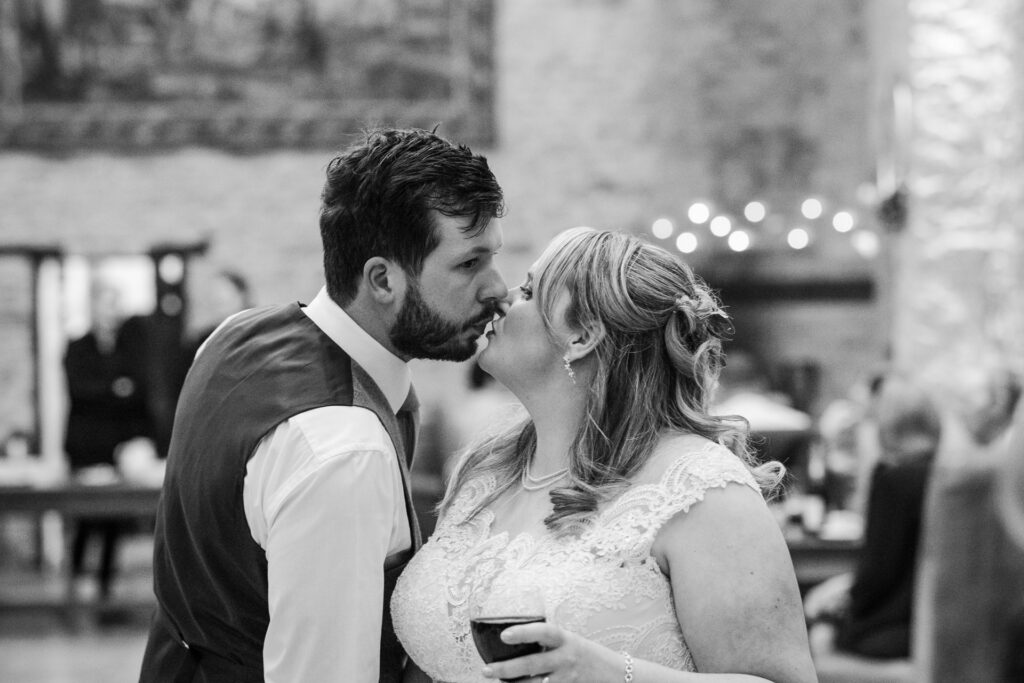 A quick kiss at The Great Barn Ayhno